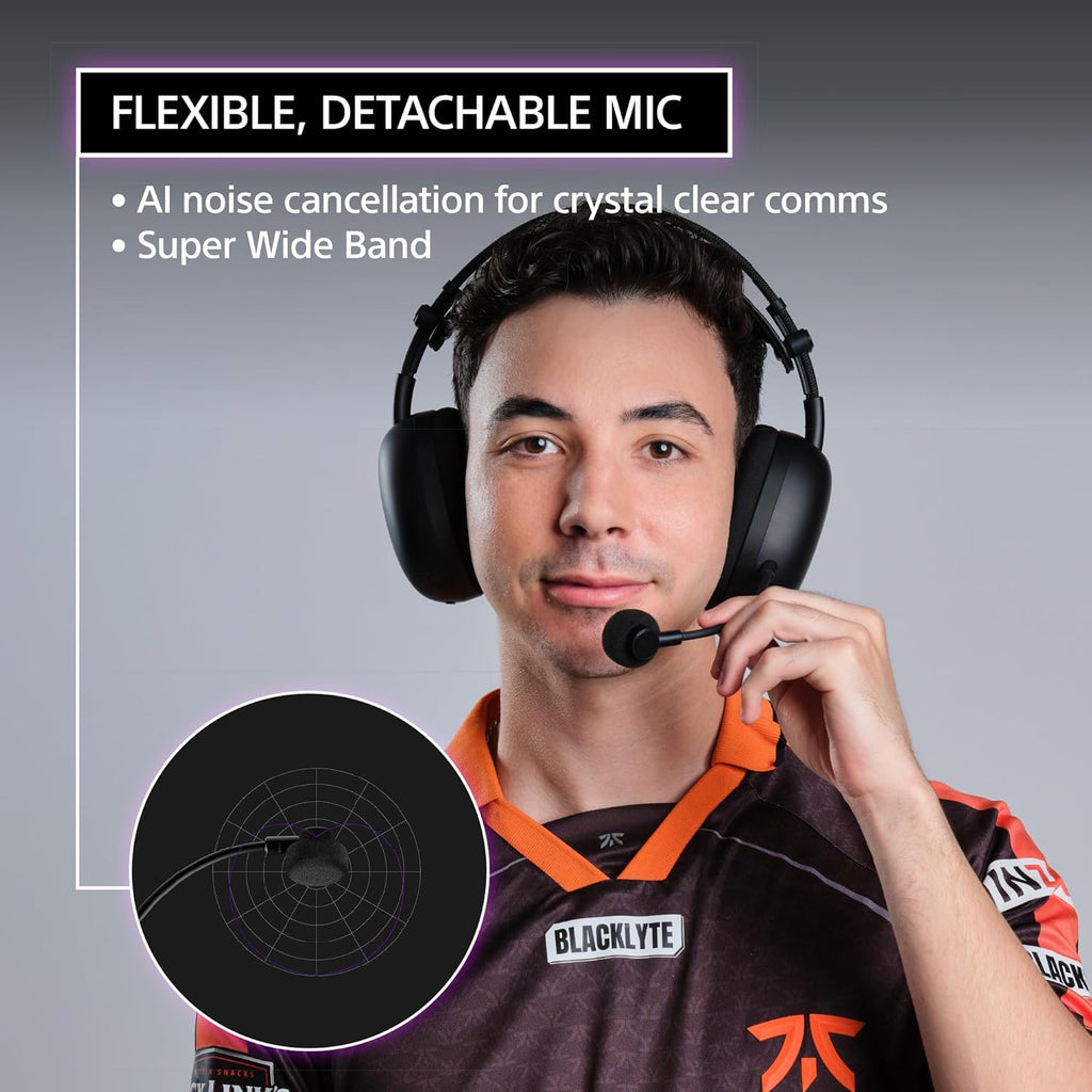 Sony INZONE H9 II Wireless Noise Canceling Gaming Headset, WH-1000XM6 Drivers, Lightweight, Detachable Cardioid AI Mic, 2.4GHz and Bluetooth, Soft Case, for PC, PS5, Switch, and Mobile, Black