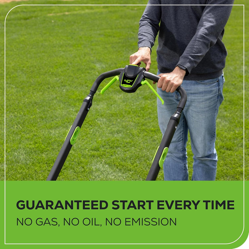 Greenworks 40V 20' Brushless Cordless Lawn Mower with 4.0Ah Battery & Charger(75+ Tool Compatibility)