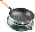 1700W 120V Concave Induction Wok Cooktop with Stainless Steel Wok, Non-Pulse Continuous Heating, 16 Power Levels, Portable Countertop Burner for Round-Bottom Woks & Stir-Fry Cooking