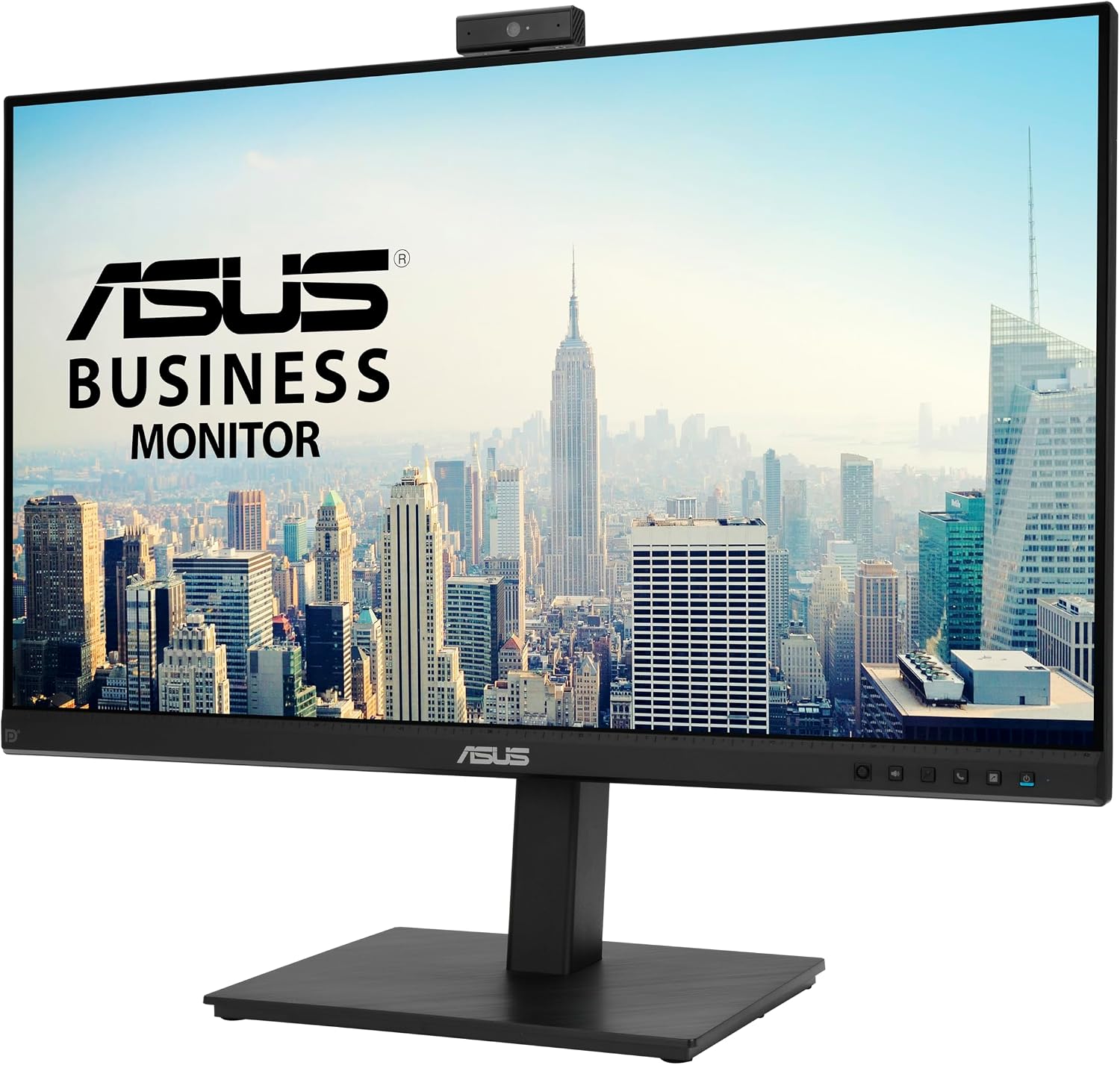 ASUS 27' 1080P Video Conference Monitor (BE279QSK) - Full HD, IPS, Built-in Adjustable 2MP Webcam, Mic Array, Speakers, Eye Care, Wall Mountable, Frameless, HDMI, DisplayPort, VGA, Height Adjustable