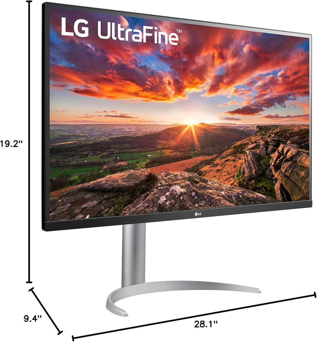 LG 32UP83A-W 32-inch 4K UHD (3840 x 2160) Computer Monitor 60Hz, IPS, Ultrafine, USB Type-C 60W PD, HDMI, DisplayPort, Built-in Speaker, Tilt/Height/Pivot Adjustable Stand, Reader Mode, White, HDR10