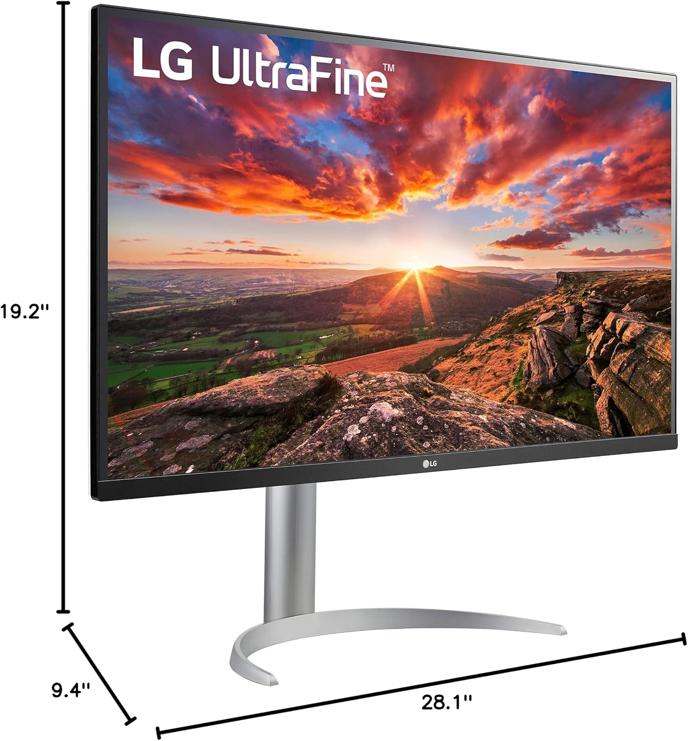 LG 32UP83A-W 32-inch 4K UHD (3840 x 2160) Computer Monitor 60Hz, IPS, Ultrafine, USB Type-C 60W PD, HDMI, DisplayPort, Built-in Speaker, Tilt/Height/Pivot Adjustable Stand, Reader Mode, White, HDR10