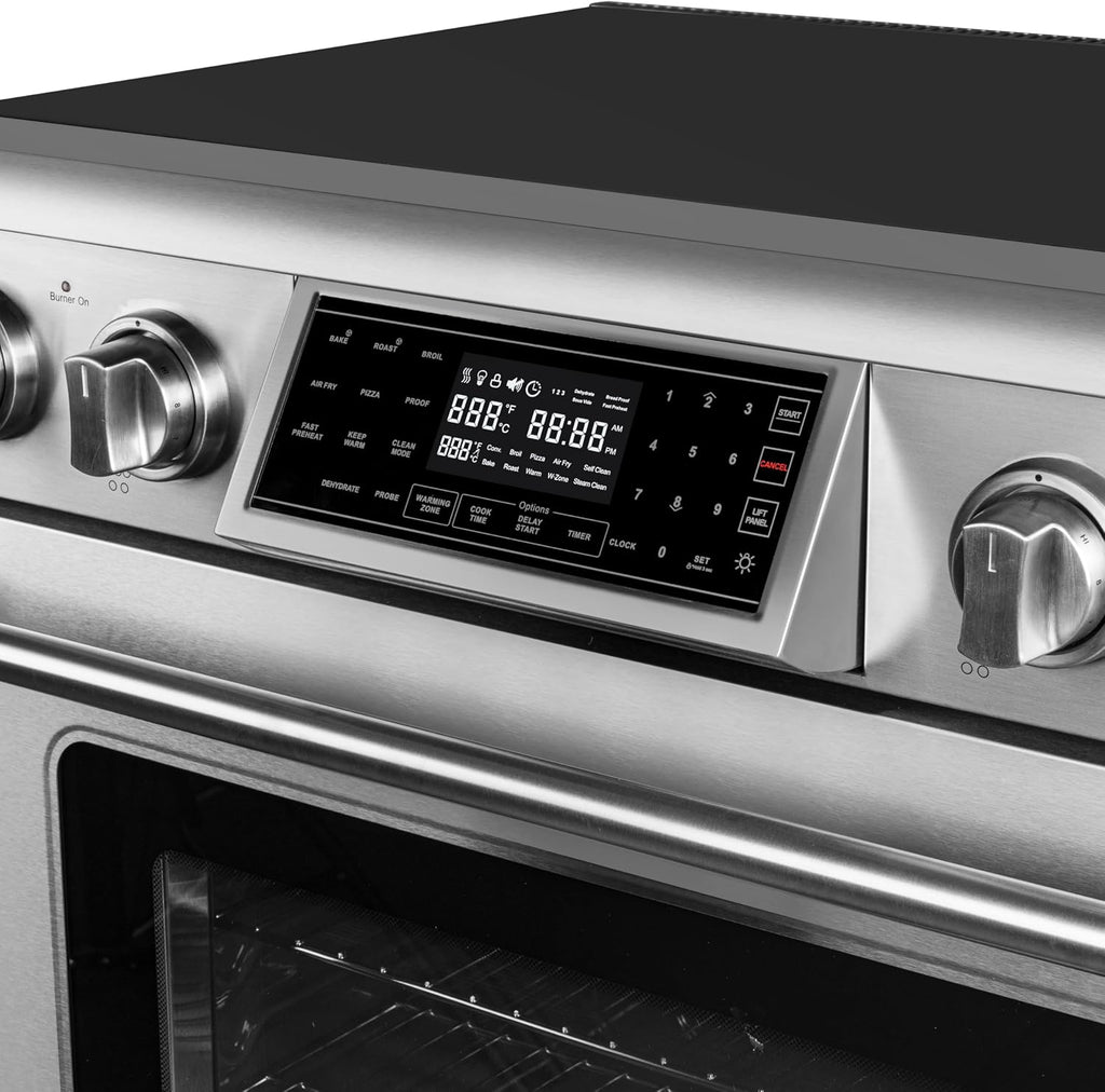 KoolMore KM-TPR-36SS 36 in. Electric Professional Range with Tilt Panel and Digital Controls, Self-Cleaning, 16300W of Power, 240V in Stainless-Steel