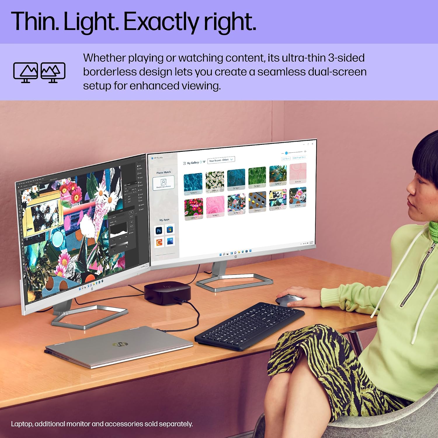 HP Series 5 27 inch FHD Monitor, Full HD Display (1920 x 1080), IPS panel, 99% sRGB, 1500:1 contrast ratio, 300 nits, Eye Ease, 527sw (2024) (Renewed)
