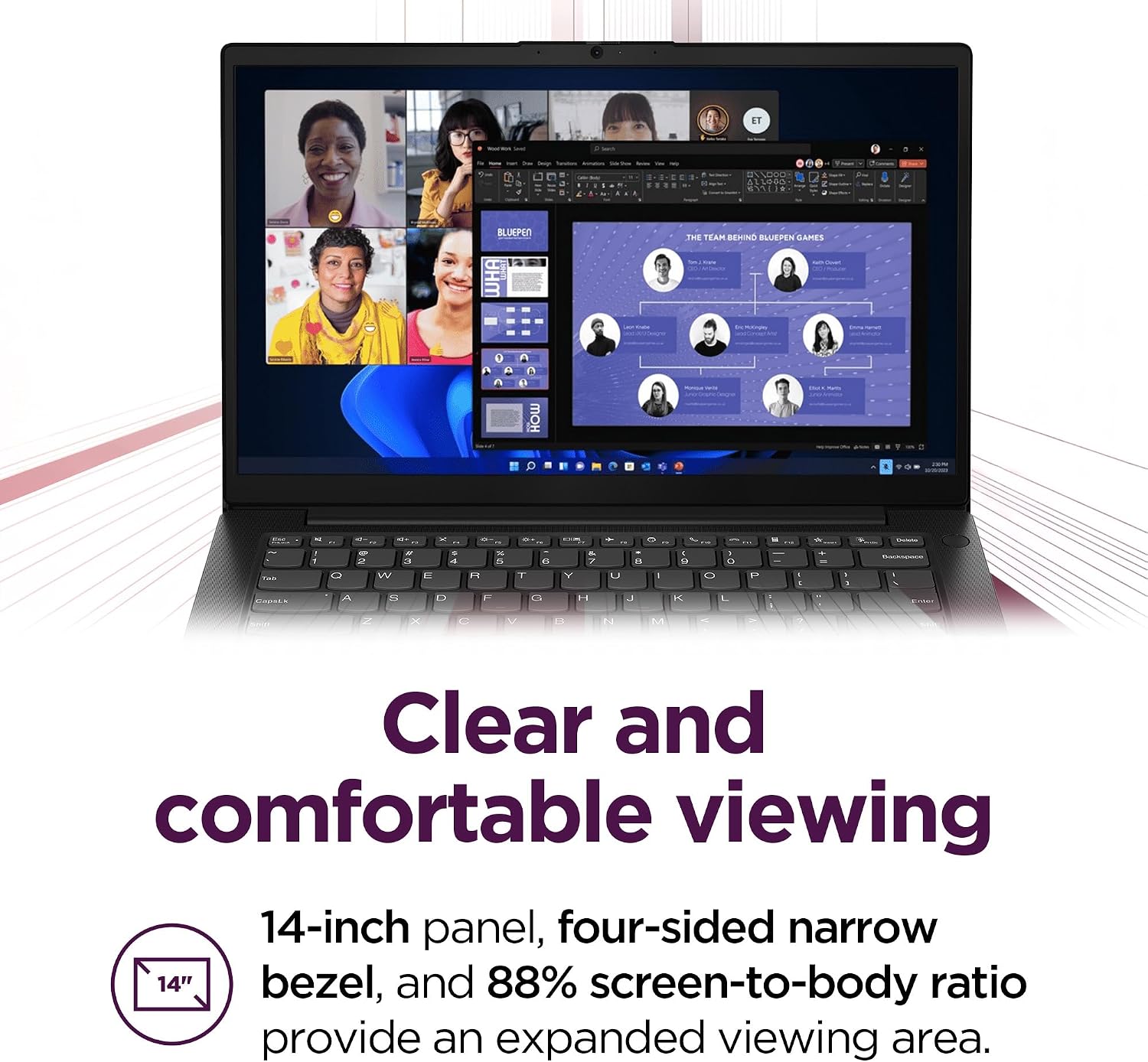 Lenovo 14 G4 - Laptop for Business - Intel Core i7-13620H - 14' FHD Display - 8GB RAM (upgradable to 16GB) - 256GB Storage (upgradable to 1TB) - Windows 11 Home - Thin & Portable - Business Black