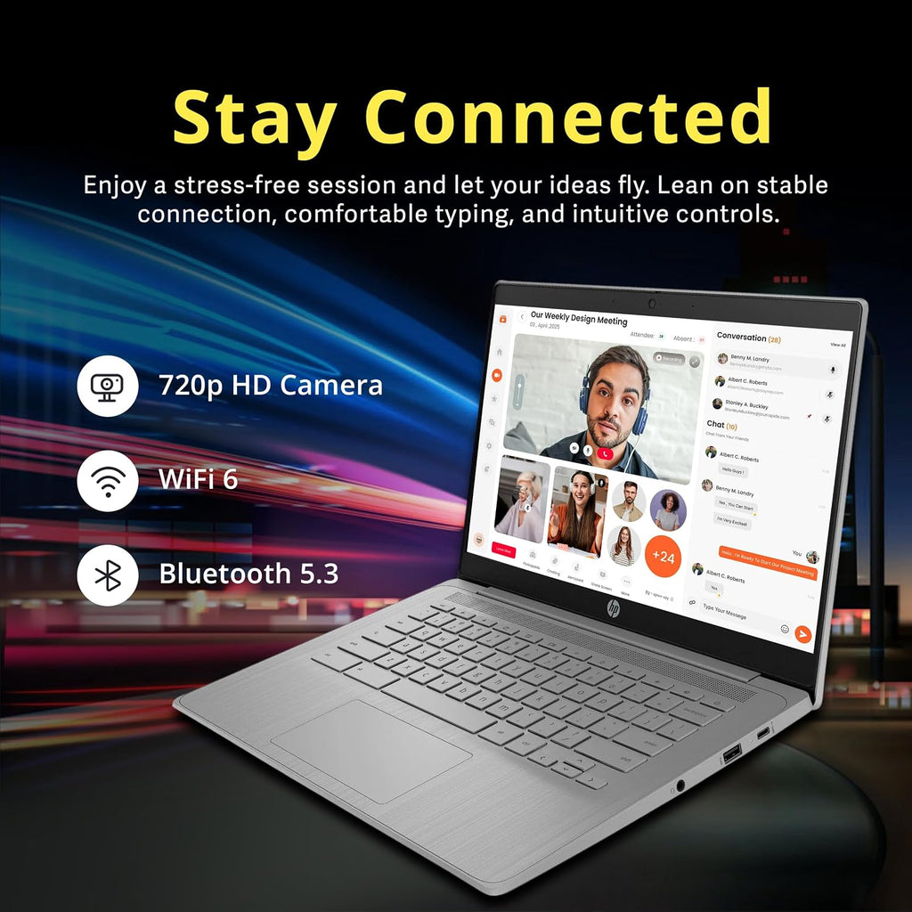 HP Chromebook 14' HD Laptop for Business & Students, Intel Celeron N4500, 4GB LPDDR4, 224GB Storage(64GB eMMC+160GB Docking Station), UHD Graphics, Long Battery Life, Webcam, Chrome OS, Modern Gray