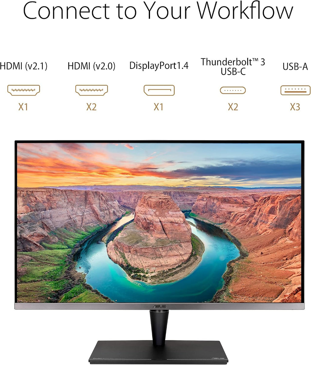 ASUS ProArt Display 32' 4K HDR Computer Monitor (PA32UCG-K) - UHD (3840 x 2160), Mini-LED IPS, 1600nits, 120Hz, 10-bit, Thunderbolt 3, HDMI2.1, w/Calibrator, Compatible with Laptop & Mac Monitor