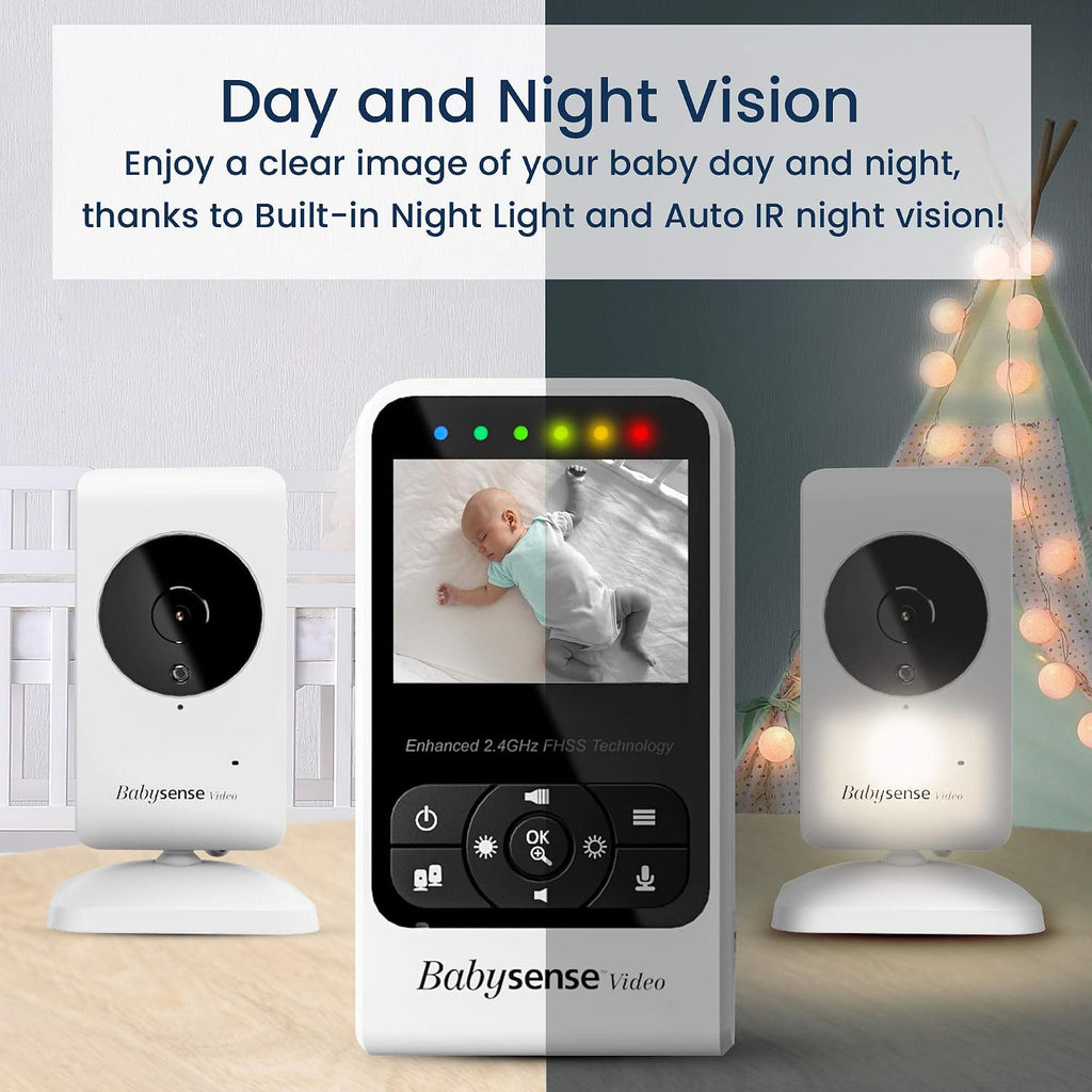 Babysense Video & Breathing Movement Monitor - FSA Video Baby Monitor with Breathing Motion Detection & Alerts Bundle Pack - Video Monitor V24R with Babysense 7 Under-The-Mattress Sleep Monitor