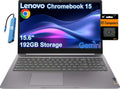 Lenovo Chromebook 15 IdeaPad 3i (15.6' FHD, 4GB RAM, 192GB Storage (64GB eMMC + 128GB SD Card), Intel Celeron N4500) Home & Student, 10-Hour Long Battery Life, HD Webcam, IST HUB, Wi-Fi 6, Chrome OS
