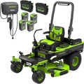 Greenworks 60V 60' Zero Turn, (2) 20.0Ah + (4) 10.0Ah Batteries + Wall Charger