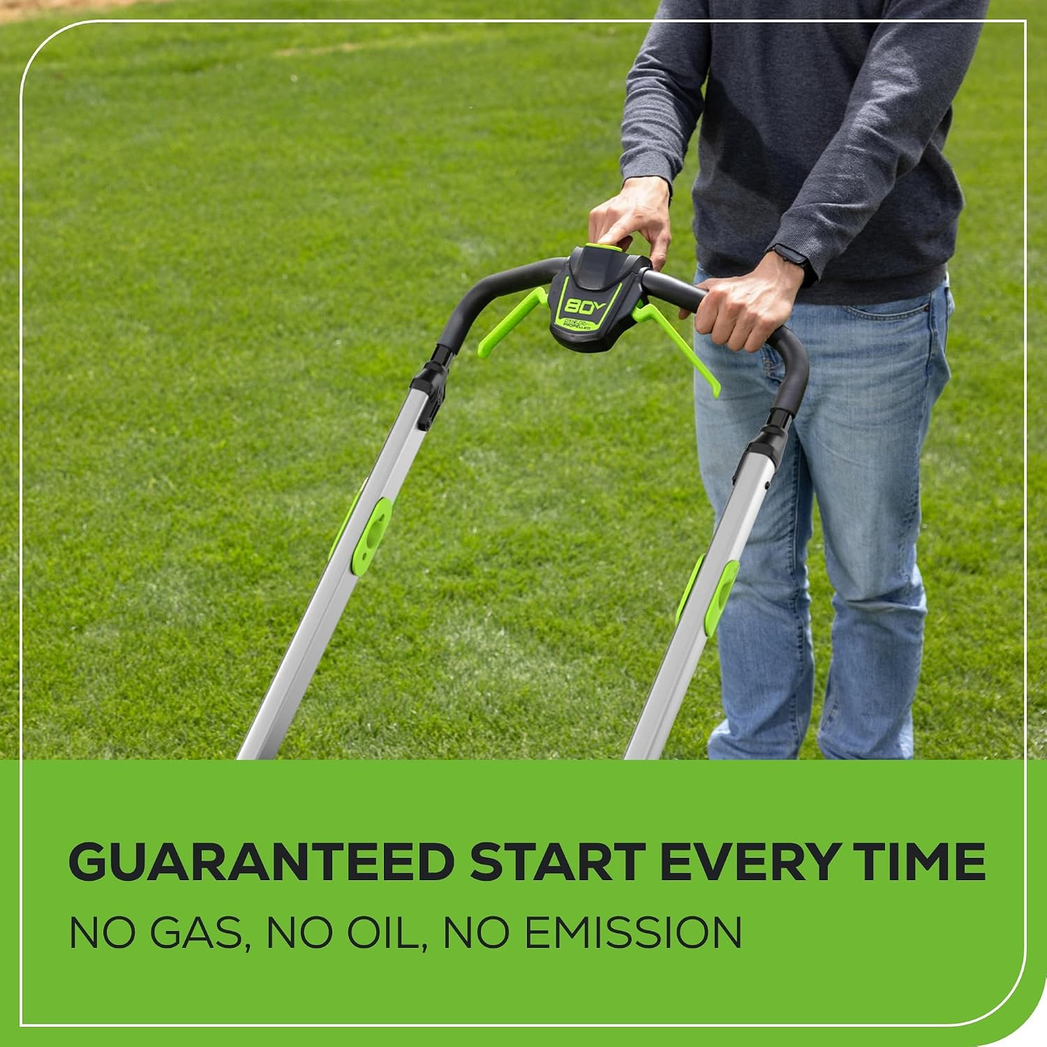 Greenworks 80V 21' Cordless Push Lawn Mower – Brushless Motor, LED Lights, 4.0Ah Battery & Rapid Charger (75+ Compatible Tools)