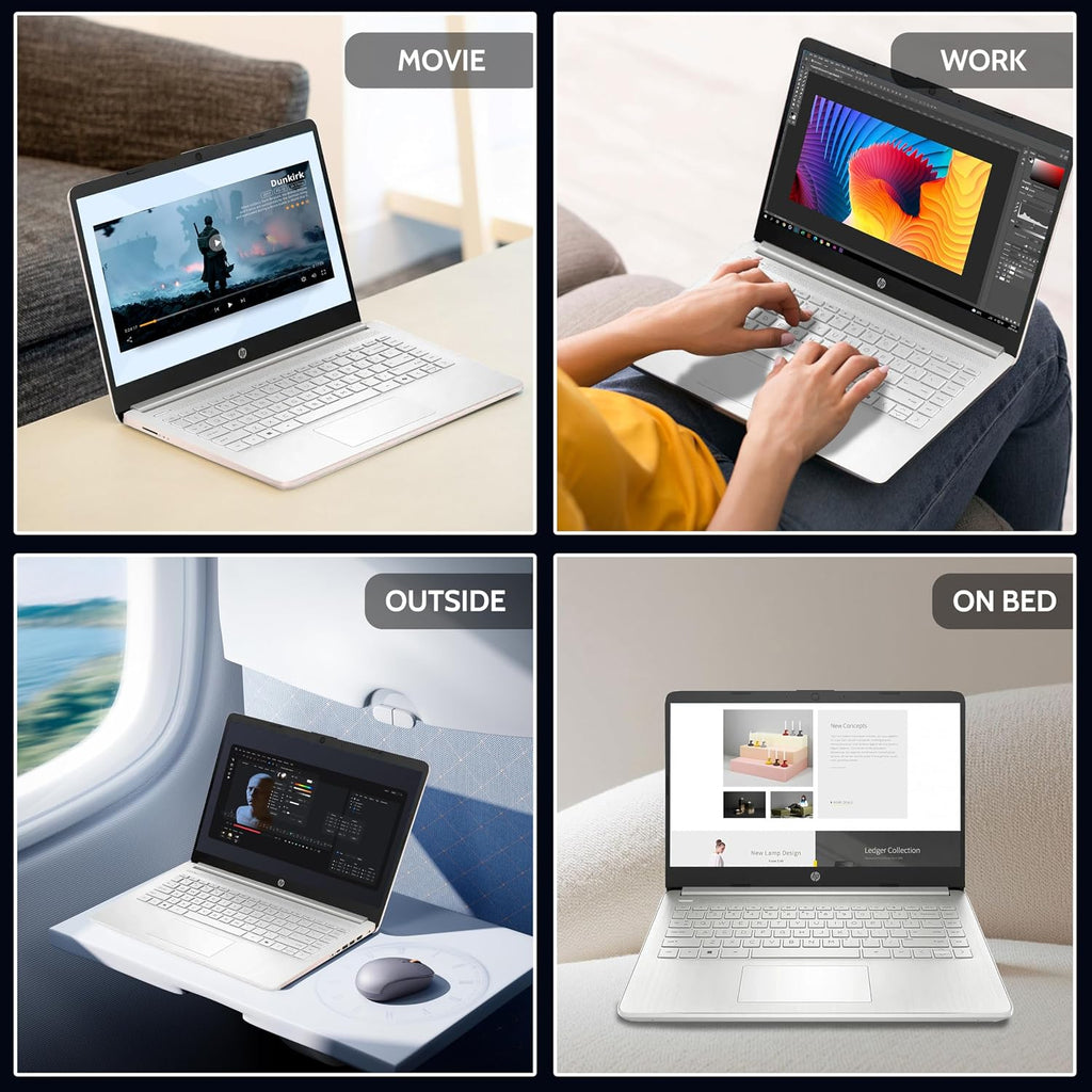 HP 14' Student Business Laptop Computer, Intel N150 CPU, 16GB RAM, 128GB UFS, WiFi 6, BT 5.4, Windows 11 Pro S, Natural Silver