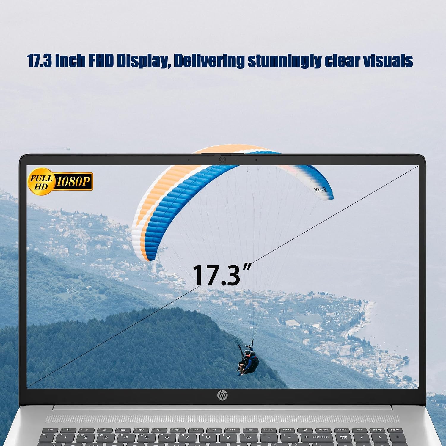 HP 17 Laptop, 17.3' FHD Display, 16GB RAM, 1TB SSD, AMD Ryzen 5 Processor(Beats i7-1165G7, Up to 4.3GHz), Webcam, Numeric Keypad, Long Battery Life, Windows 11 Home, Alpacatec Accessories, Silver