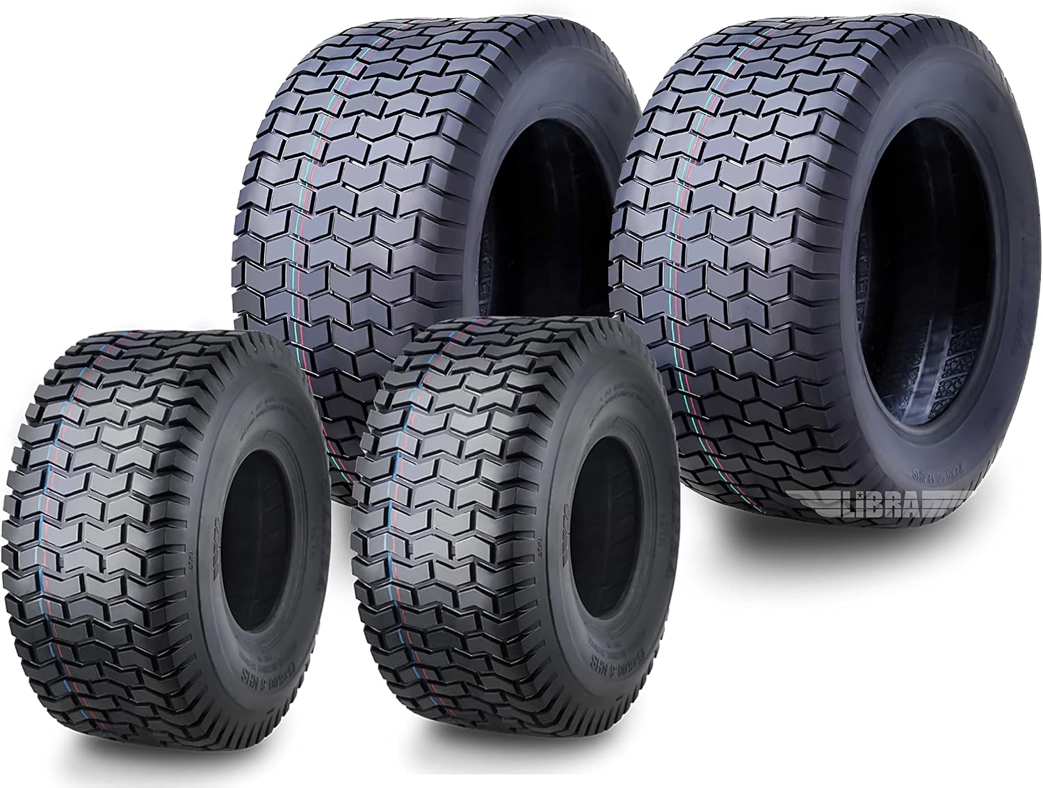 WANDA Set 4 Lawn Mower Turf Tires 15x6-6 Front & 20x8-8 Rear /4PR