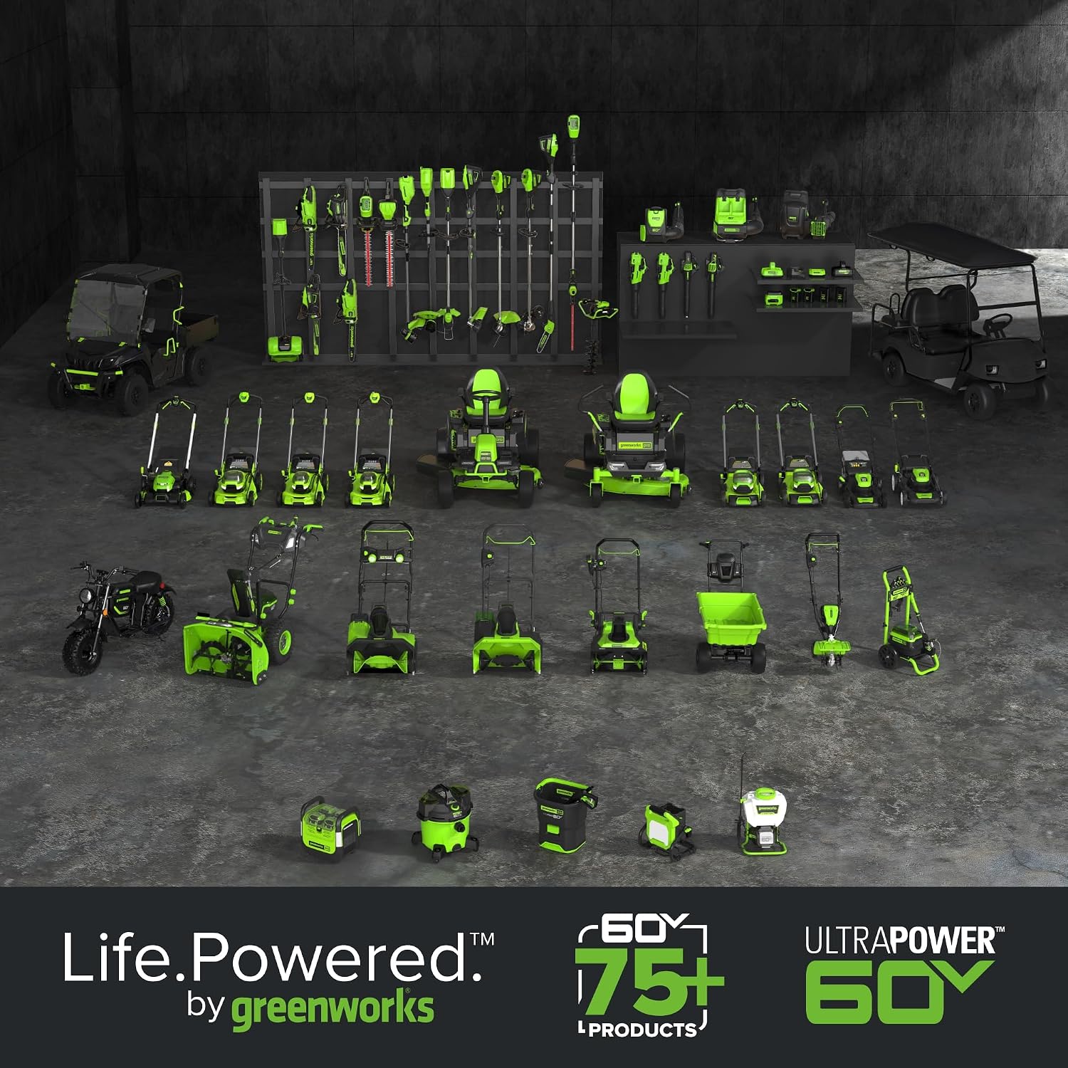 Greenworks 60V 17' Brushless Cordless Push Lawn Mower, 2-in-1 Mulching/Bagging, 4.0Ah Battery and 3A Charger(40min Runtime)