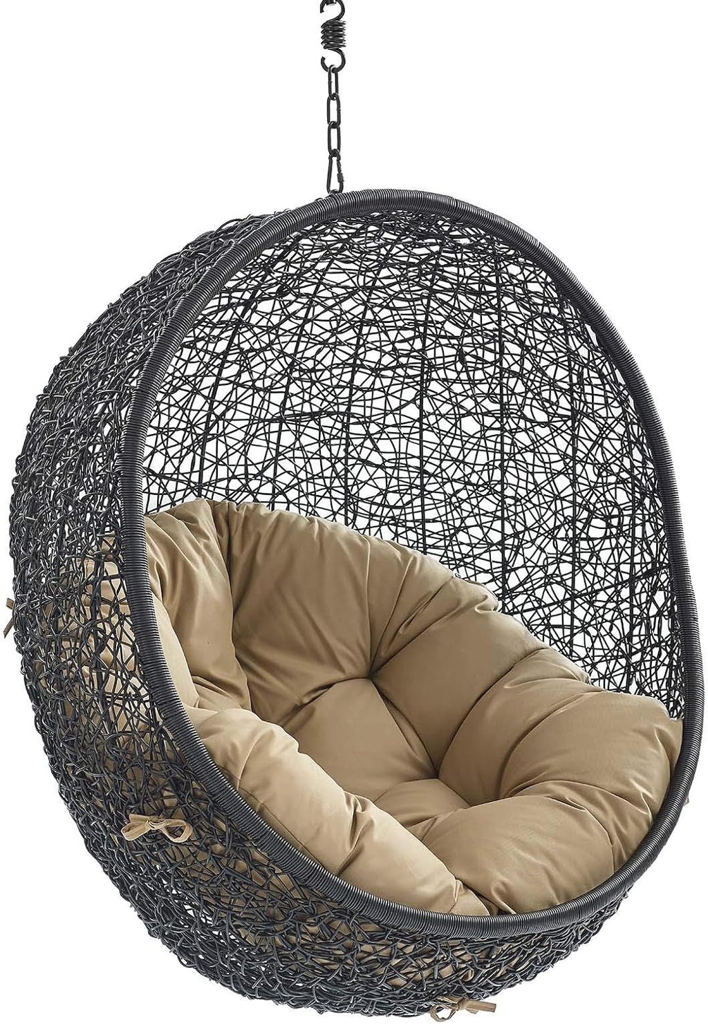 Modway EEI-3636-BLK-MOC Encase Swing Outdoor Patio Lounge Chair Without Stand, Black Mocha