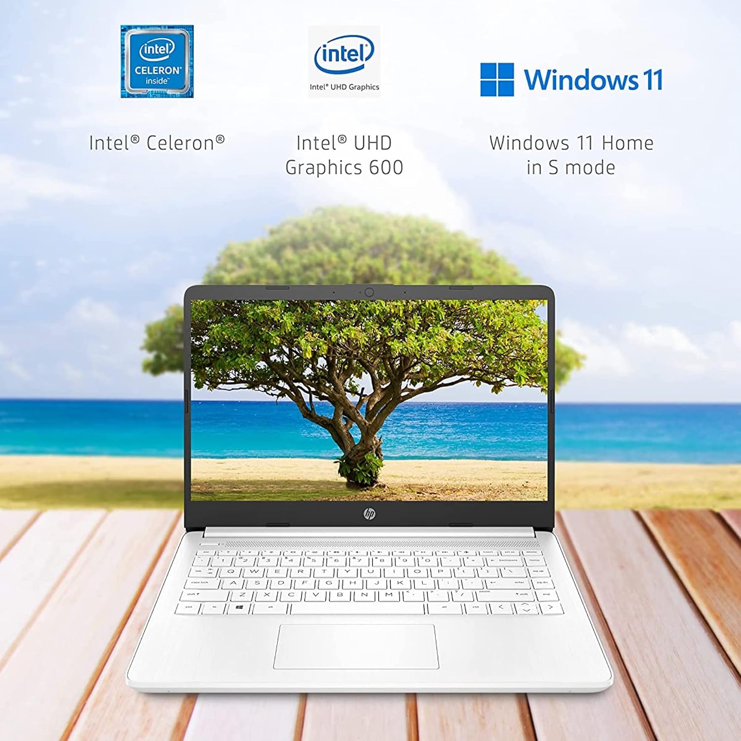 HP Latest Stream 14' HD Laptop, Intel Celeron Processor, 4GB Memory, 64GB eMMC Storage, Fast Charge, HDMI, Up to 11 Hours Long Battery Life, Office 365 1-Year, Win 11 S, Microfiber Bundle, White