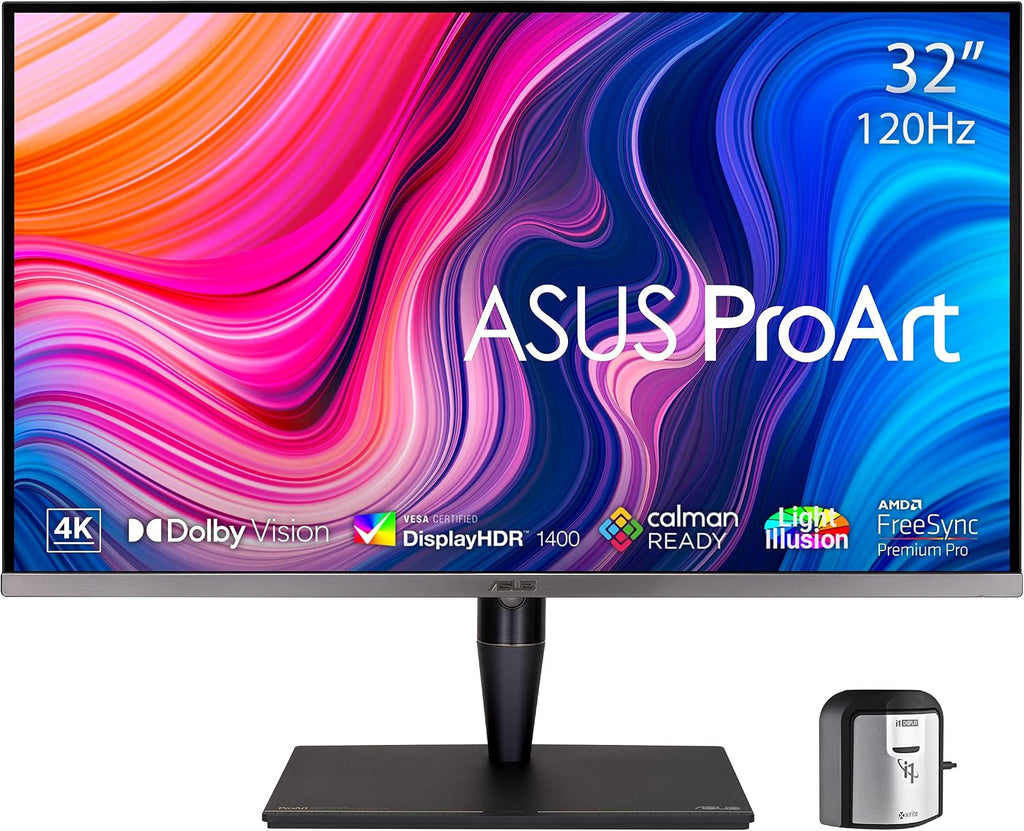 ASUS ProArt Display 32' 4K HDR Computer Monitor (PA32UCG-K) - UHD (3840 x 2160), Mini-LED IPS, 1600nits, 120Hz, 10-bit, Thunderbolt 3, HDMI2.1, w/Calibrator, Compatible with Laptop & Mac Monitor
