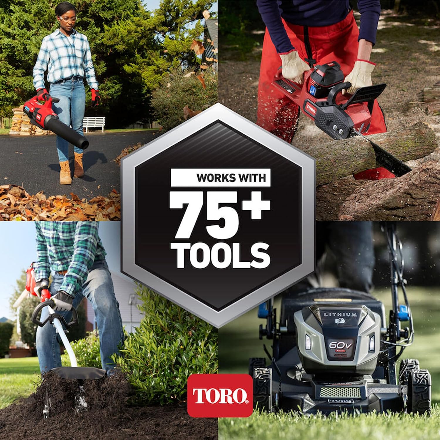 Toro Lightweight Foldable 60-Volt 21-Inch Deck Stripe Cordless Electric Battery Self Propelled Walk Behind Lawn Mower w/Adjustable Speed & Cut Height