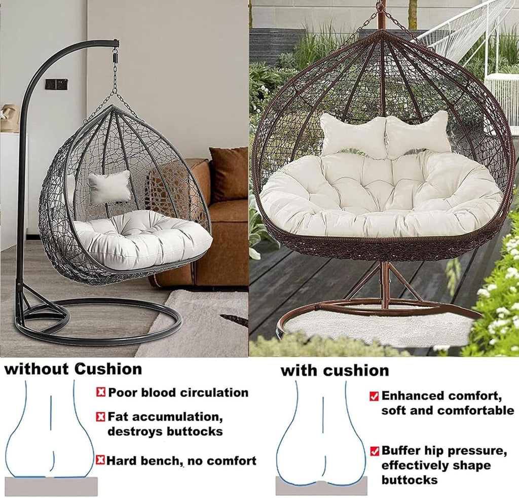 ZTGL Hammock Swing Chair Cushion, Washable Double Egg Chair Cushion Replacement, Removable 2 Persons Hanging Swing Egg Chairs Chair Pads for Indoor Outdoor,K,1 pc 110x150cm