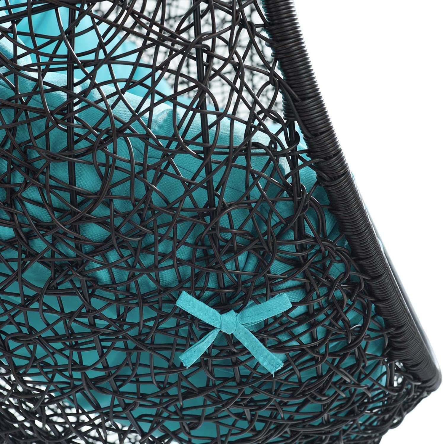 Modway EEI-3636-BLK-TRQ Encase Swing Outdoor Patio Lounge Chair Without Stand, Black Turquoise