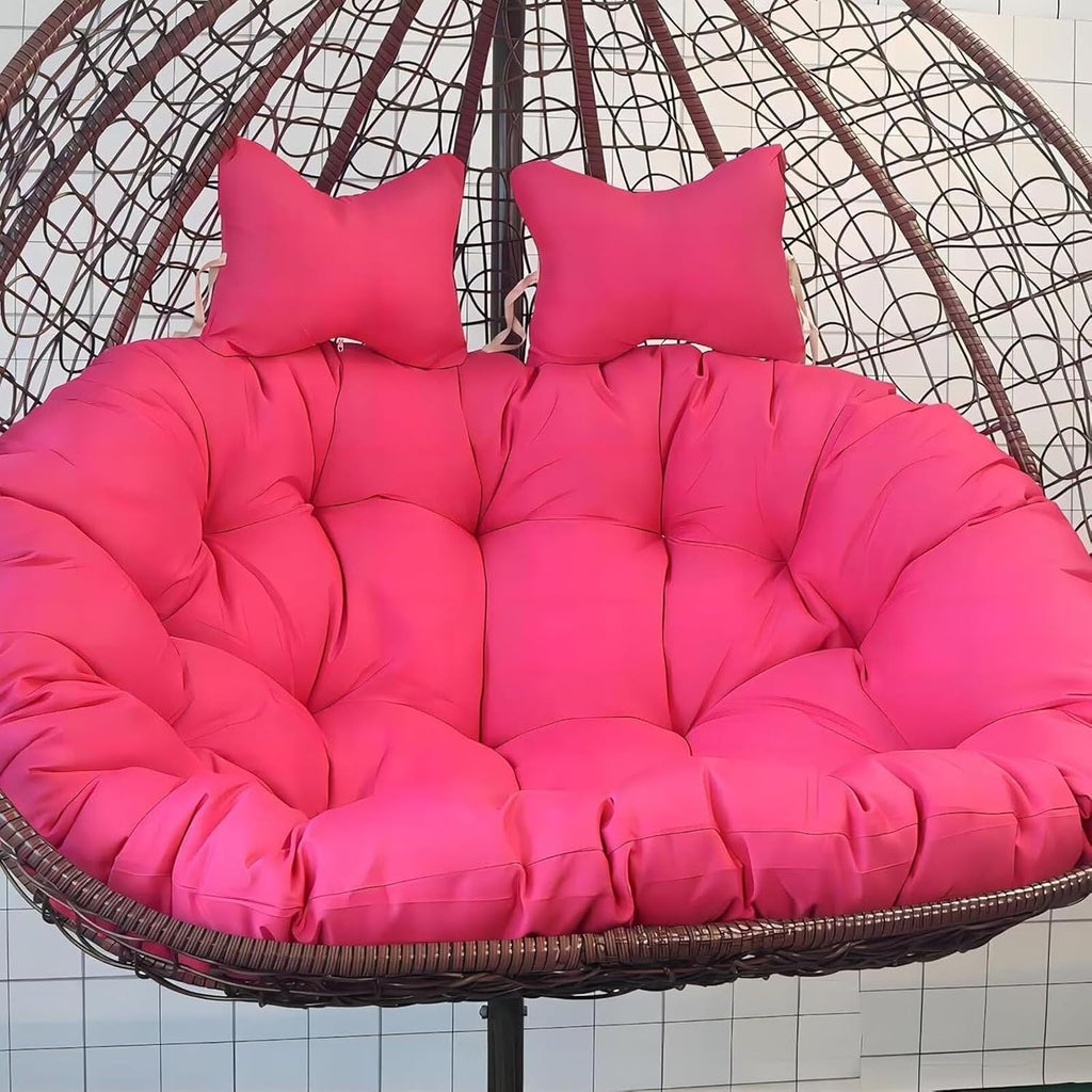 2 Seater Egg Chair Swing Cushion Outdoor,Double Egg Chair Cushion Replacement,Waterproof Detachable Hanging Basket Chair Cushions,for Garden Balcony(J)