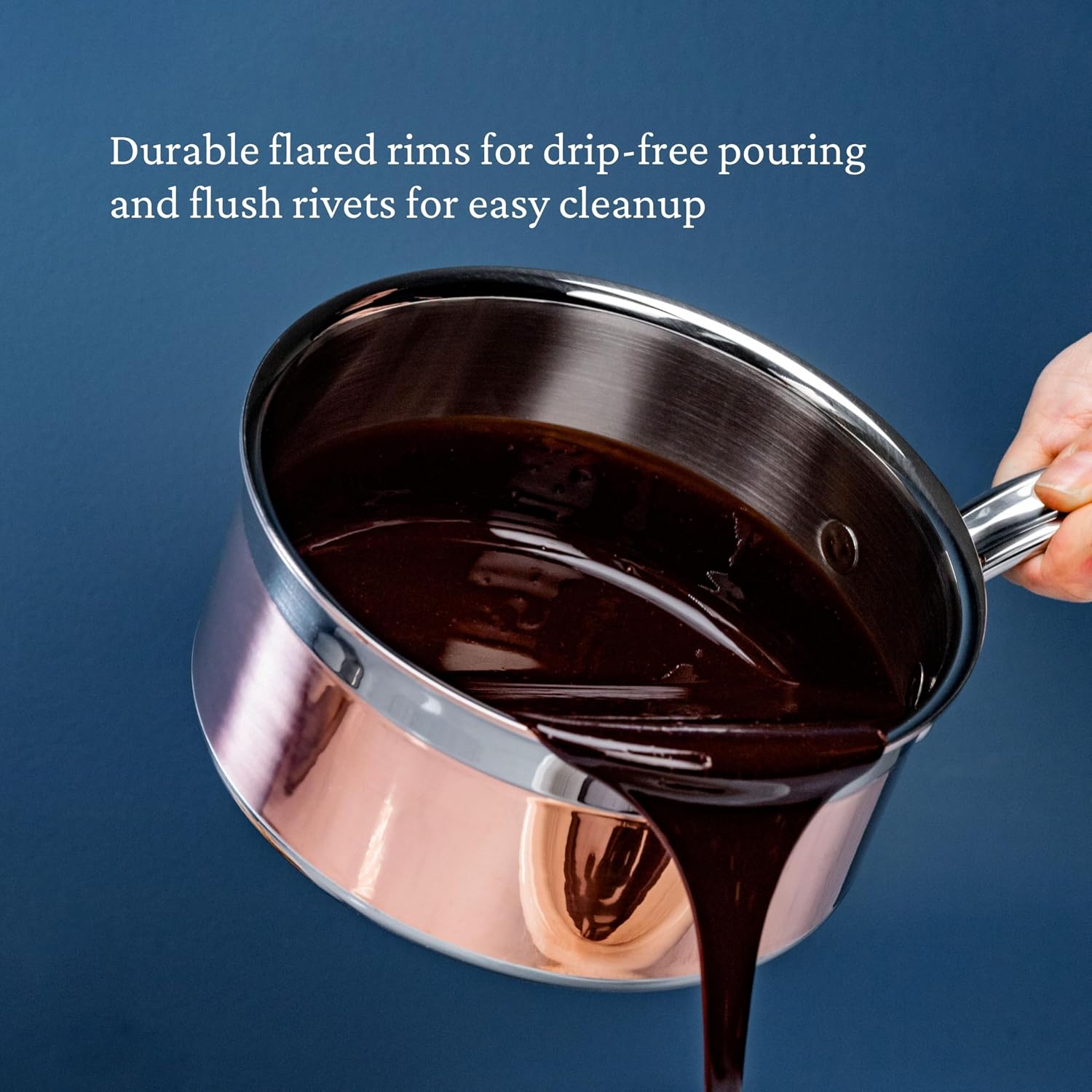 Hestan - CopperBond Collection - 100% Pure Copper Sauce Pan, Induction Cooktop Compatible, 2 Quart