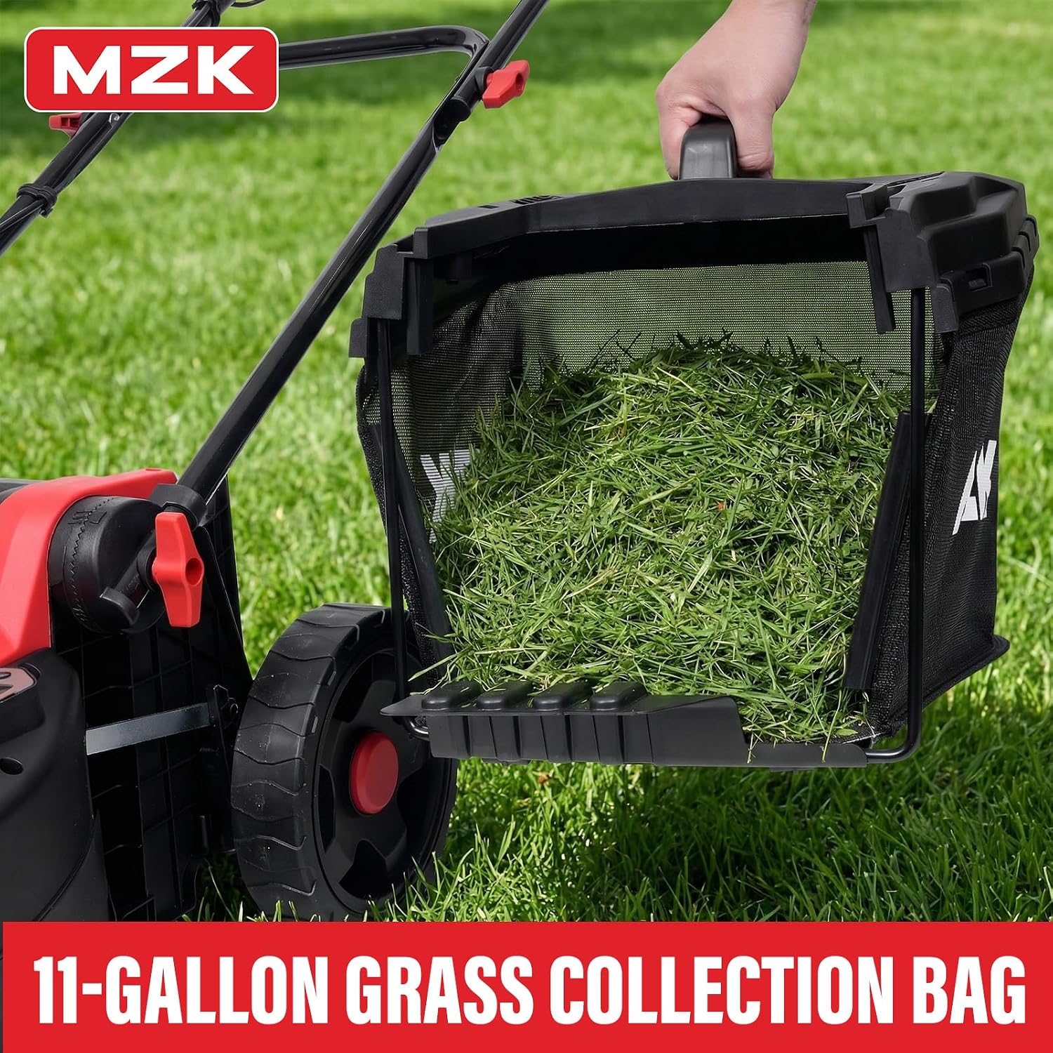 MZK 40V 16' Electric Lawn Mower, 2-in-1 Brushless Cordless Lawn Mower, Walk-Behind Push Mowers with 5-Position Height Adjustment, 2 x 4.0Ah Batteries & Charger Included