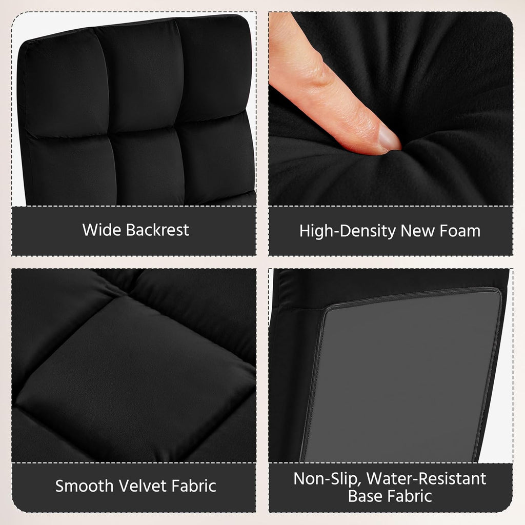 Yaheetech Floor Chair, Meditation Chair with Back Support Gaming Floor Lounger with 14 Adjustable Position for Adult, Black, 2pcs