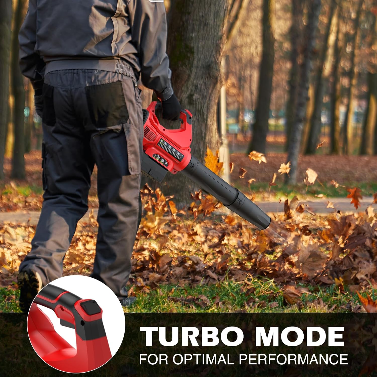 PowerSmart 40V 17' Brushless Cordless Lawn Mower + Leaf Blower (465 CFM), a 4.0Ah Battery and Charger Included