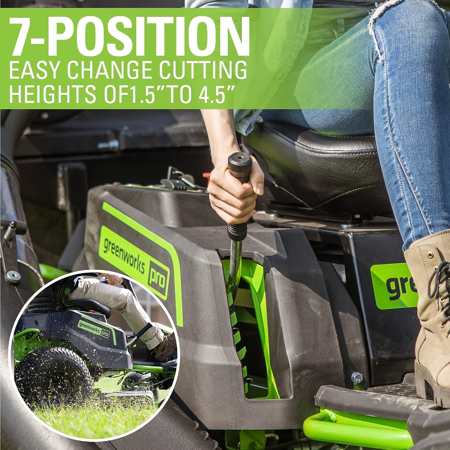 Greenworks PRO 80V 42' Electric Lawn Tractor, Riding Lawn Mower with (6) 5.0Ah Batteries and (3) Dual Port Turbo Chargers Included
