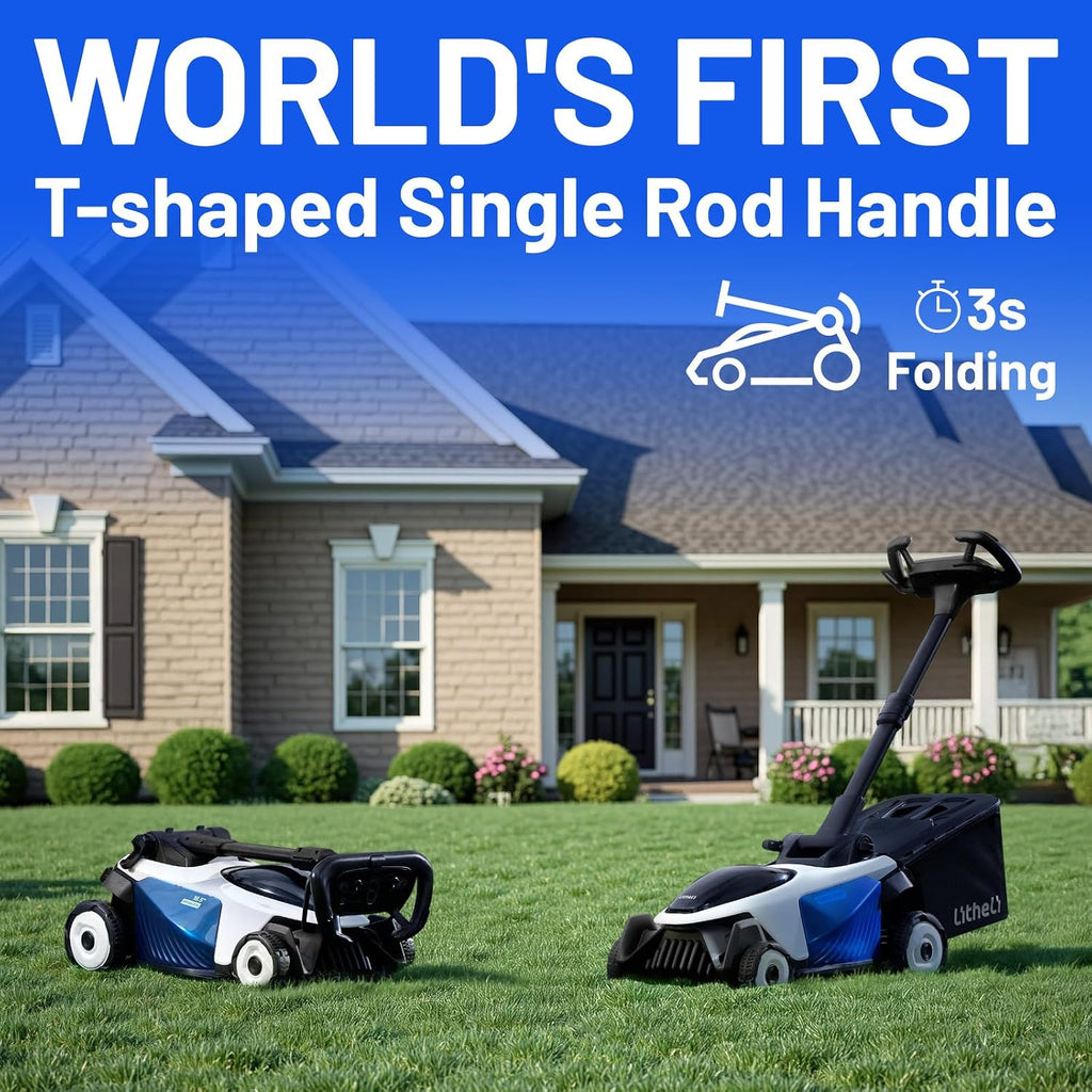 Electric Lawn Mower, Self-propelled Lawn Mower Cordless 40V(2x20V) 18.5' Brushless Mower with Electric Cutting Height Adjustment, Higher Rotation Speed, 2 x 4.0Ah Battery and Rapid Charge Included