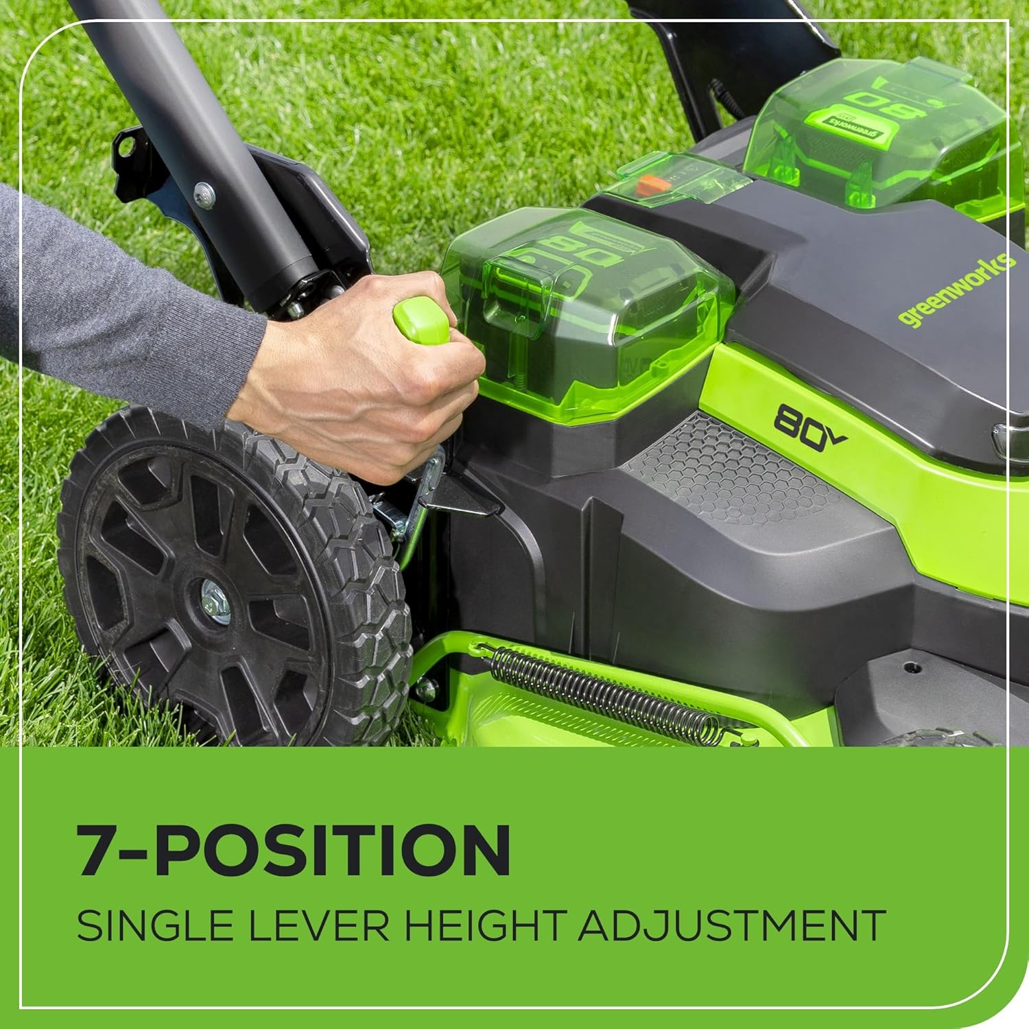 Greenworks 80V 25' Brushless Cordless (Self-Propelled) Dual Blade Lawn Mower (LED Headlight + Aluminum Handles), Battery And Charger Not Included