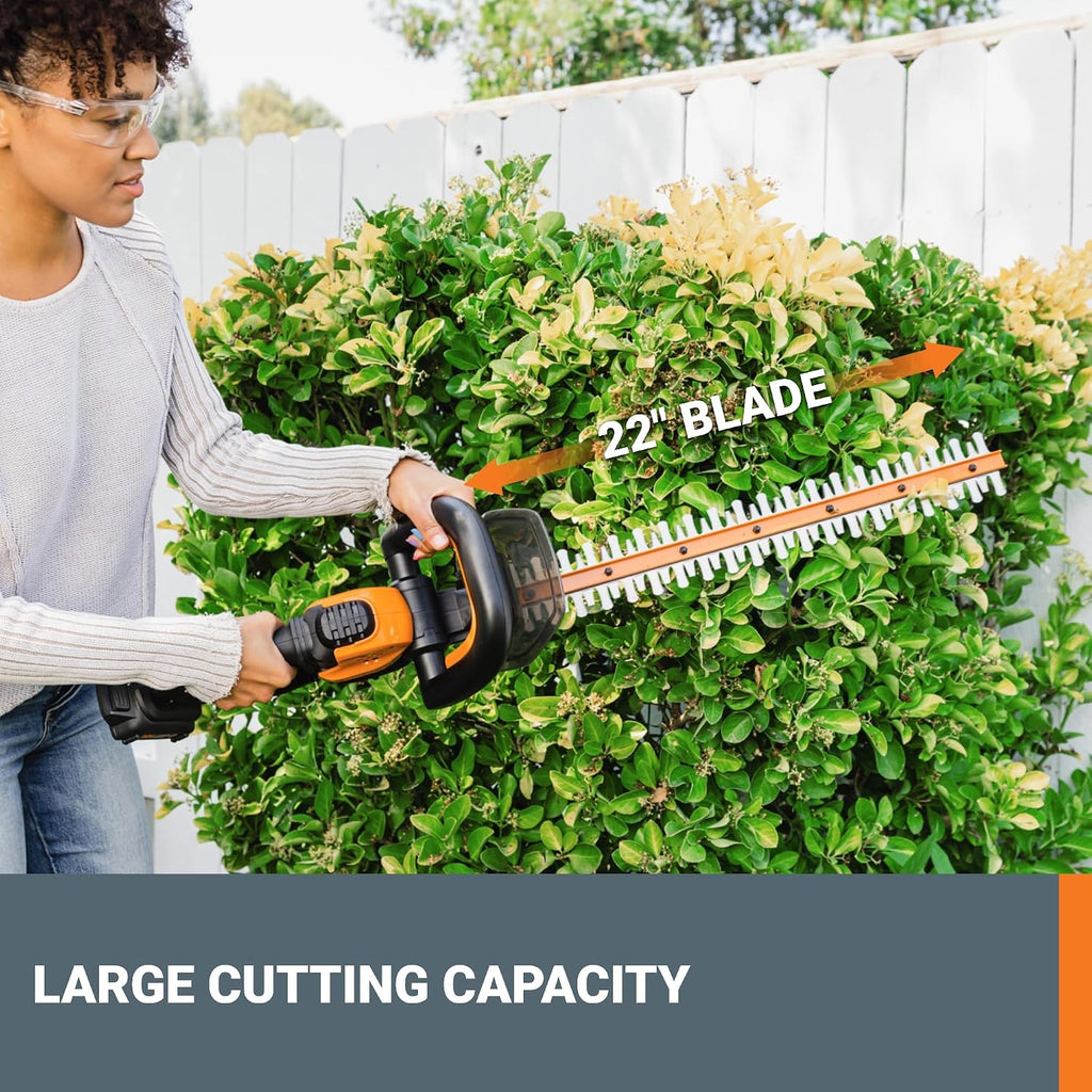 WORX 20V 12'' Cordless String Trimmer, 360 CFM Leaf Blower & 22'' Hedge Trimmer Combo, 2 Batteries & Charger Included, WG931