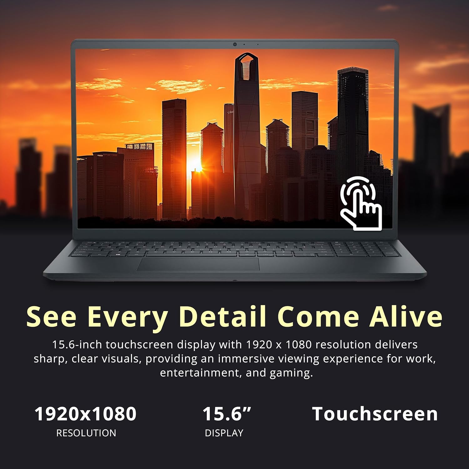 Dell Inspiron 15.6' FHD Touchscreen Laptop, Intel i5-1334U, 16GB RAM, 1.16TB Storage(1TB SSD+160GB Docking Station Set), Intel UHD Graphics, Numeric Keyboard, Win 11, Black