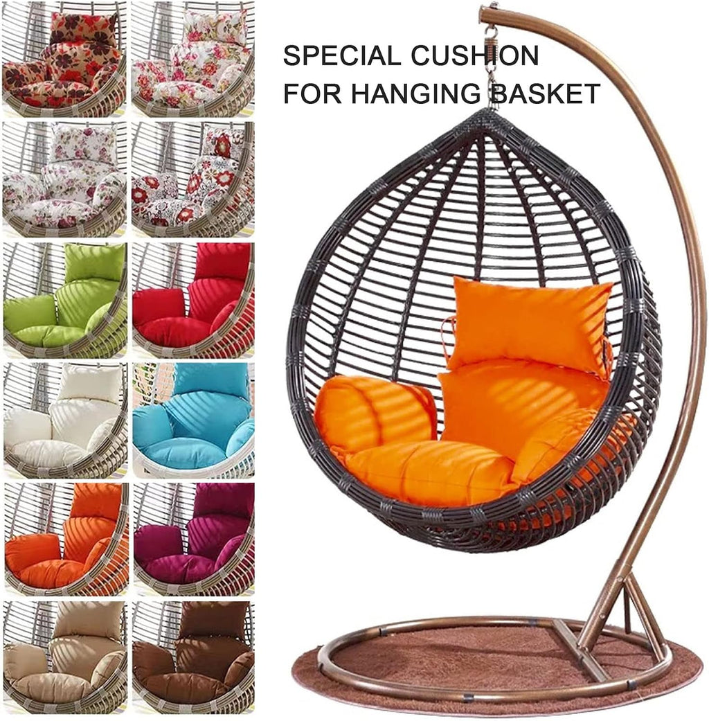 Hanging Egg Chair Cushion, Waterproof Outdoor Single Seat Swing Egg Chair Cushion with Zipper for Garden Outdoor Indoor Patio (Only Cushion),White,120x90cm