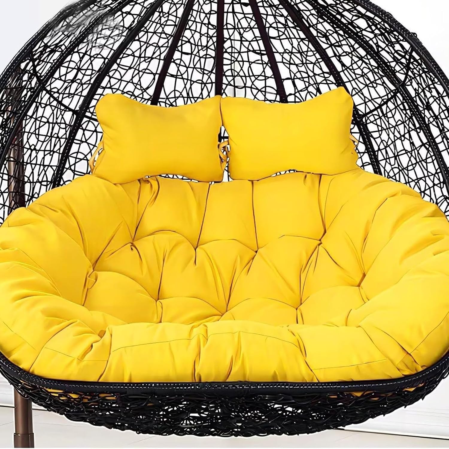 2 Seater Egg Chair Swing Cushion Outdoor,Double Egg Chair Cushion Replacement,Waterproof Detachable Hanging Basket Chair Cushions,for Garden Balcony(Q)