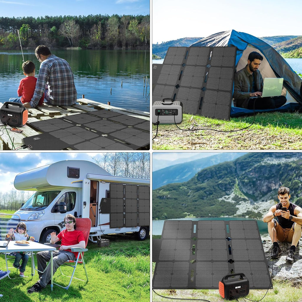 SOKIOVOLA 120W Foldable Solar Panel with MC-4 Connector Portable Solar Panel for Camping Folding Solar Panel Charger for Portable Power Station Laptops RV