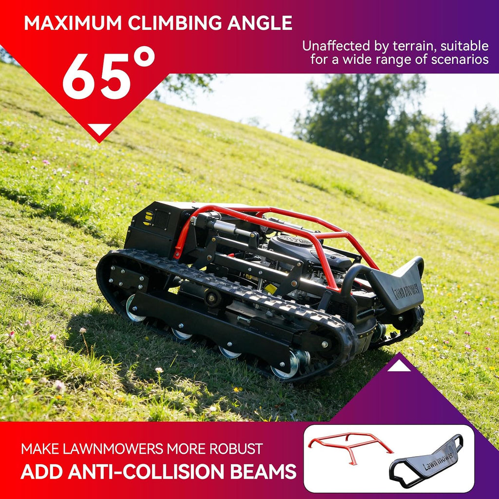 All-Terrain Remote-Controlled Robotic Lawnmower, Featuring a 27-Horsepower High-Power Twin-Cylinder Engine, a Mowing Width of up to 35.43 Inches, and a 48v Brushless Motor