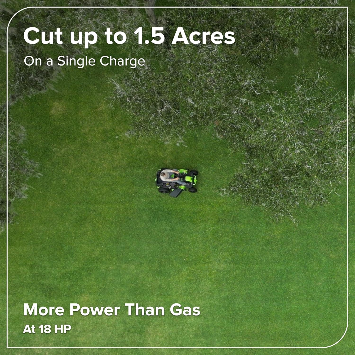 Greenworks 60V 42' CrossoverT Cordless Riding Lawn Tractor, (4) 8.0Ah Batteries and (600W) Plug in Charger