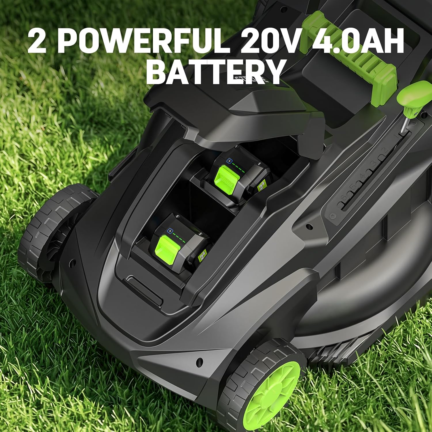 STEELITE 40V(2x20V) 17 Inch Electric Lawn Mower, Brushless Mower with 6-Height Adjustment for Medium and Small Yard Care, 2-in-1 Bagging & Mulching, Includes 2X 4.0Ah Batteries & Charger