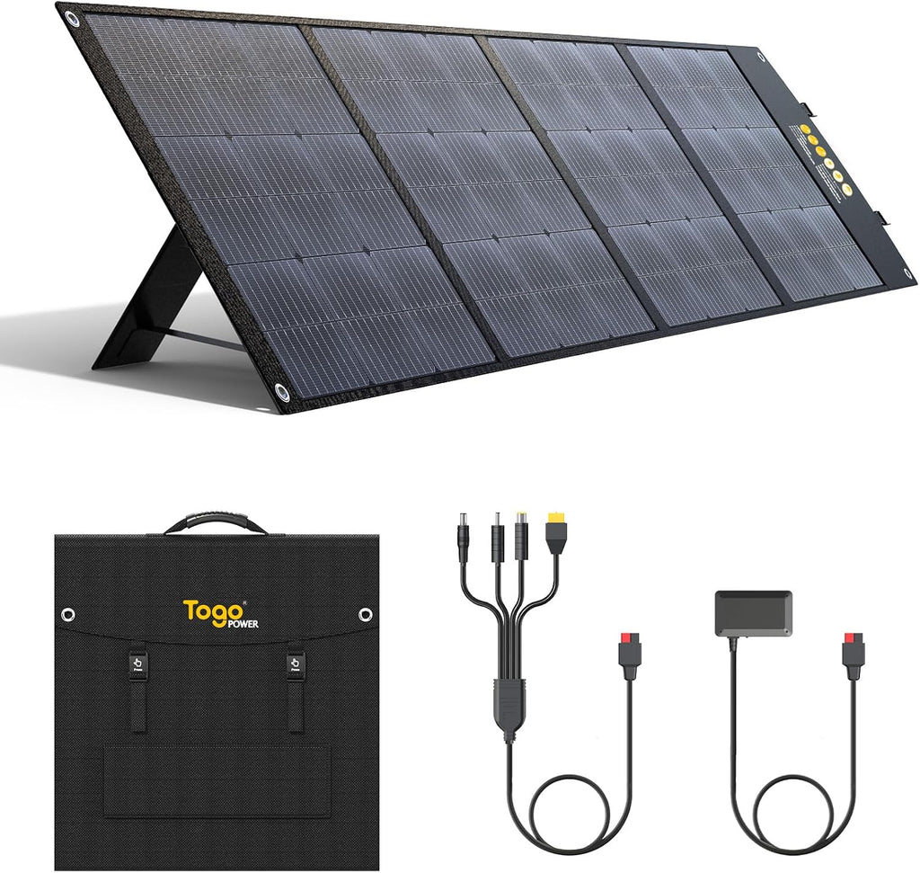 200W Portable Solar Panel, Foldable 200W Solar Panel Kit with XT60/DC7909/Anderson Cable & USB-C PD 60W, 23.5% High-Efficiency Monocrystalline Solar Charger for Power Station, RV, Camping, IP65