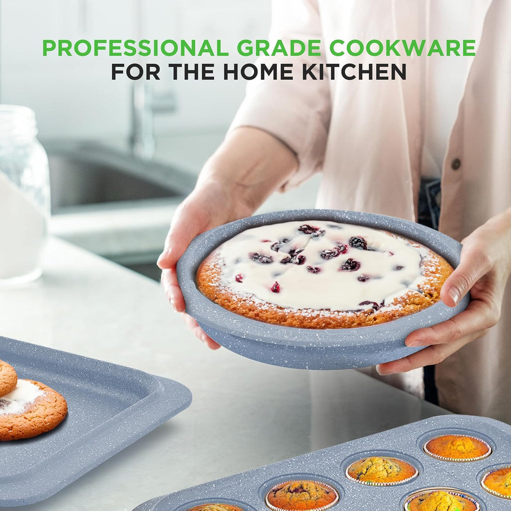 NutriChef 22‑Piece Non‑Stick Ceramic Pots and Pans Set – For All Cooktops Including Induction – PTFE & PFAS Free, Includes Bakeware & Utensils