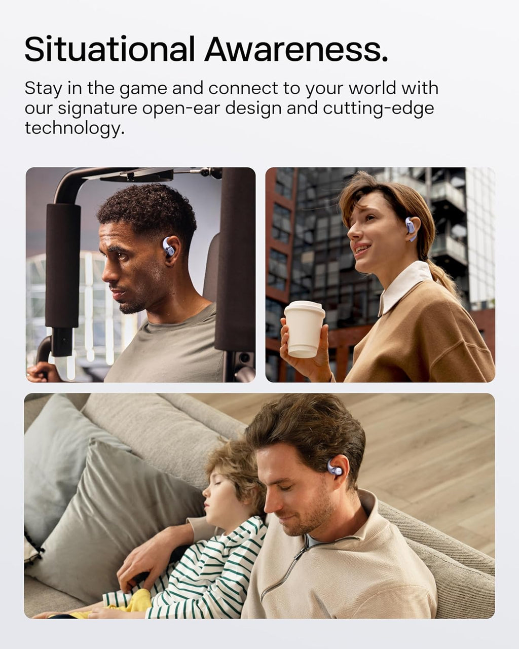 SHOKZ New OpenFit 2+ Open-Ear Headphones,Dolby Audio Enabled,Comfortable Earbuds with Soft Ear Hooks,48H Playtime,IP55 Water-Resistant,USB-C Fast Charging,Wireless Charging - Online Exclusive Purple