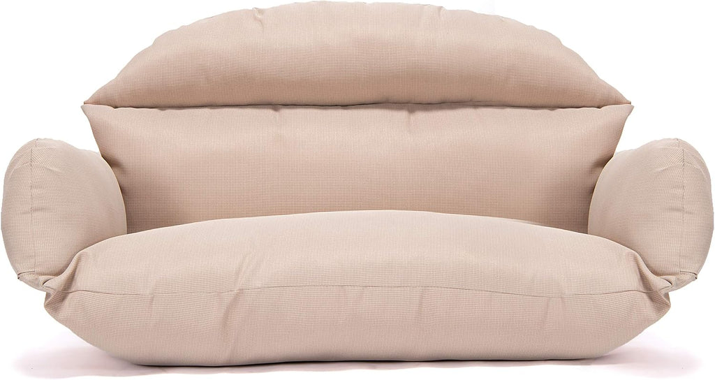 LeisureMod 2 Person Hanging Egg Chair Cushion - Beige, Weather-Resistant, Quick-Drying Fabric with Soft Cotton Filling, Machine Washable