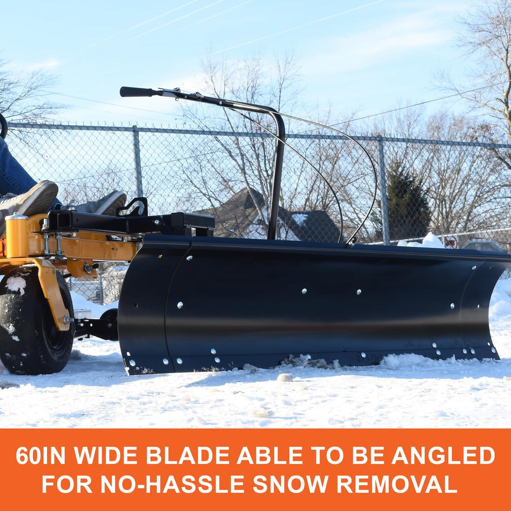 Agri-Fab 45-0613, 60-in Snow Blade for Zero Turn Lawn Mower; Swivels Left, Center and Right; Lifts Easy from seat of Tractor; Made with 14 Gauge Steel; 3 Year Limited Warranty