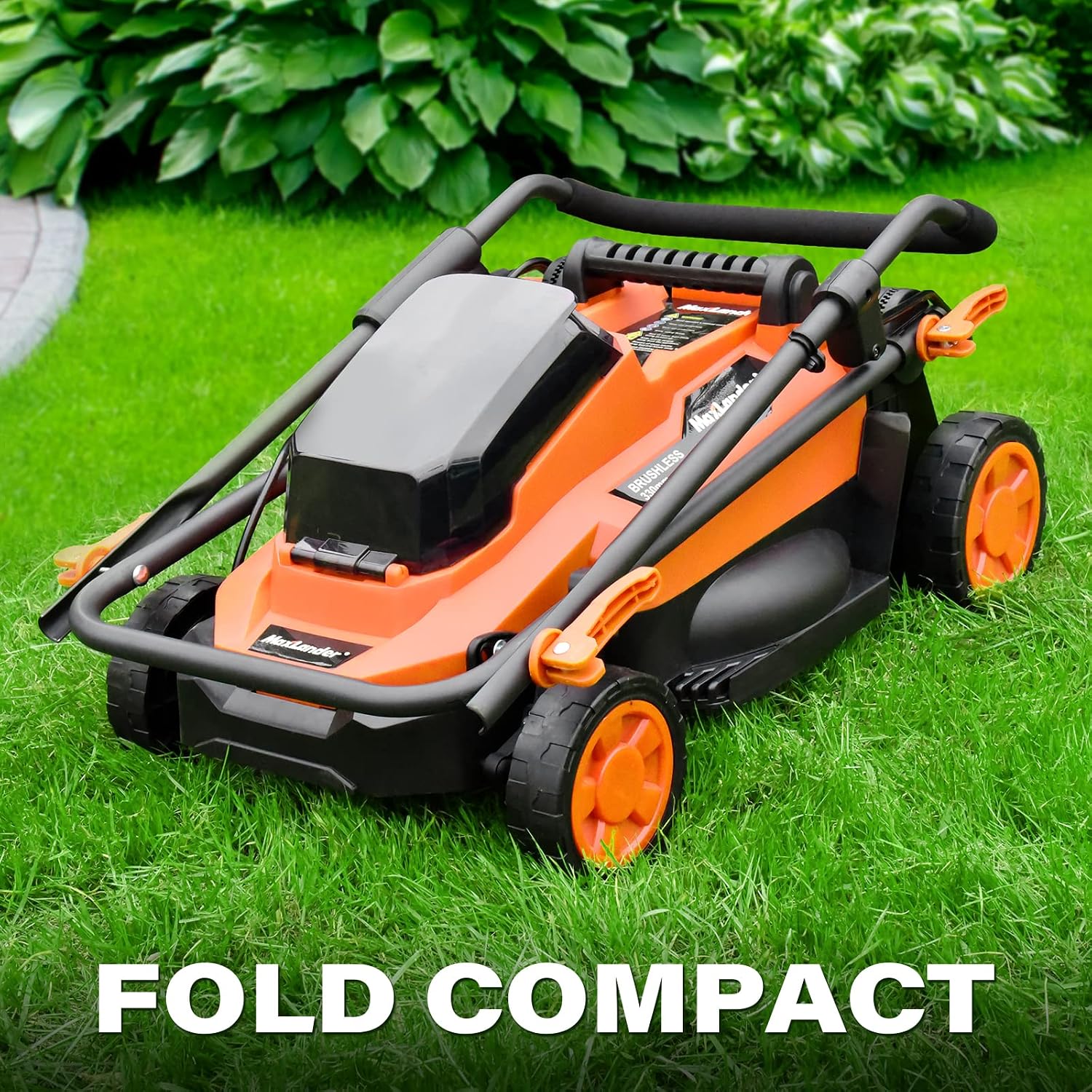 Maxlander Lawn Mowers, 13 Inch Electric Lawn Mower Cordless, 20V 2-in-1 Battery Powered Lawn Mower with Brushless Motor, 5-Position Height Adjustment, Battery and Charger Included
