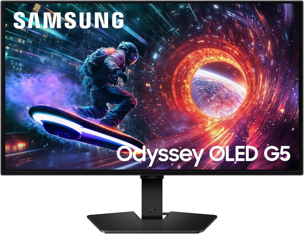 Samsung 27' Odyssey OLED G5 (G50SF) QHD & QD-OLED Gaming Monitor, 180Hz Refresh Rate, 0.03ms (GtG) Response Time, NVIDIA G-Sync Compatible, AMD FreeSync™, LS27FG500SNXZA
