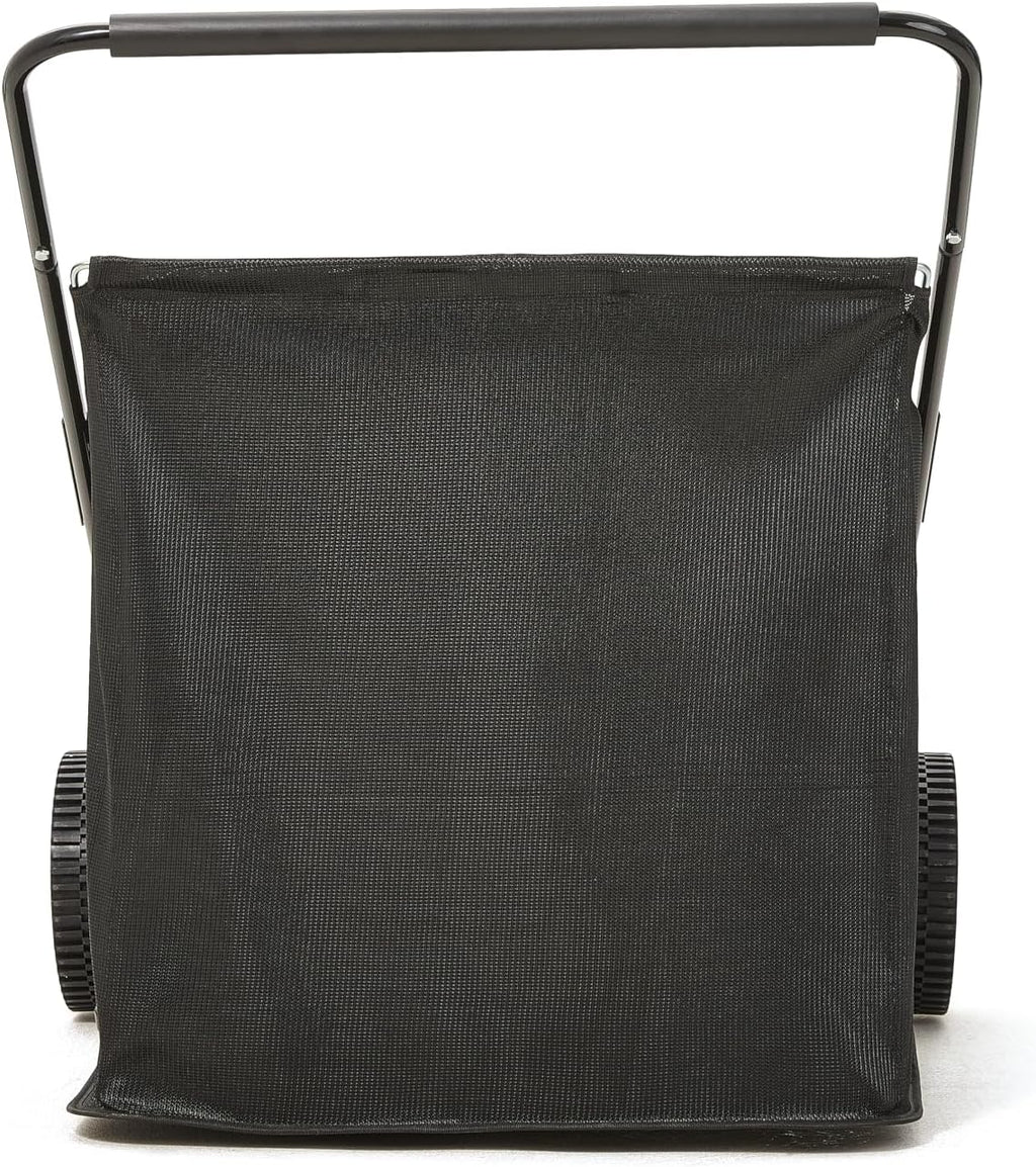 Dapper Supply 26-Inch Push Lawn Sweeper, Grass, Lawn and Leaf Cleanup Collector with Large 7 cu. ft. Hopper Bag, and Dual Spinning Brushes, Grey