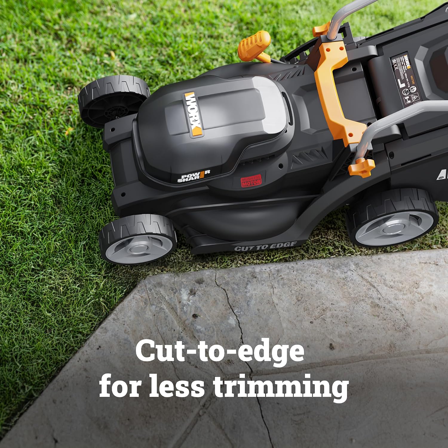 WORX Cordless Lawn Mower, 14'' Electric Mower with Mulching & Bagging, 20V Push Lawn Mower with 6-Position Height Adjustment, 5.0 Ah Battery & Charger Included, WG733.1